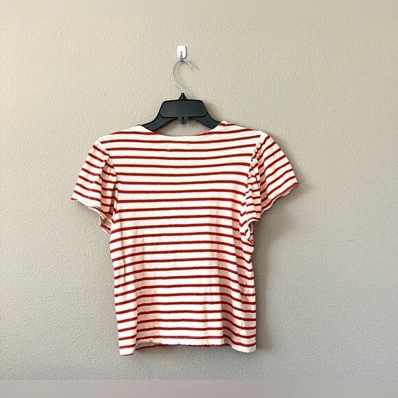 Madewell Striped Flutter Sleeve Top - Picture 4 of 6